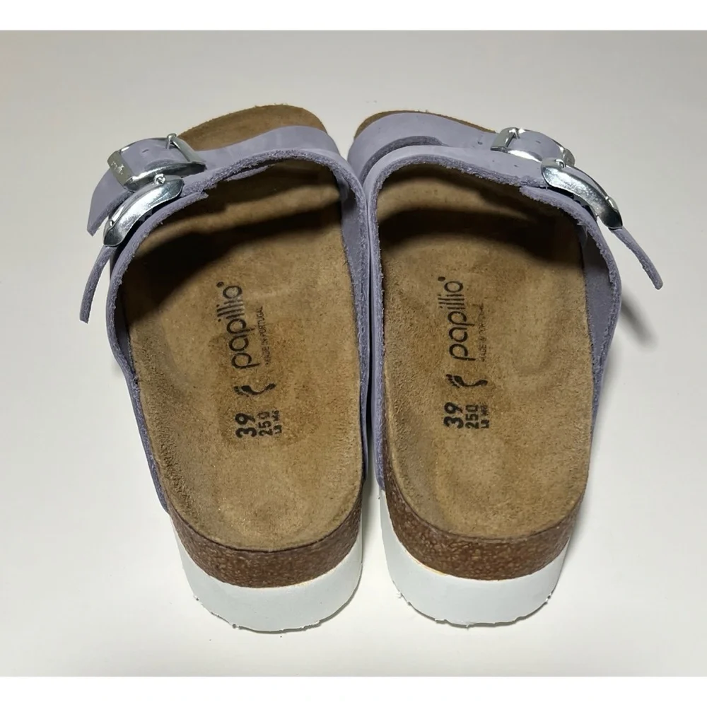 +Birkenstock Papillio Arizona Platform Nubuck Leather - Purple Fog 39